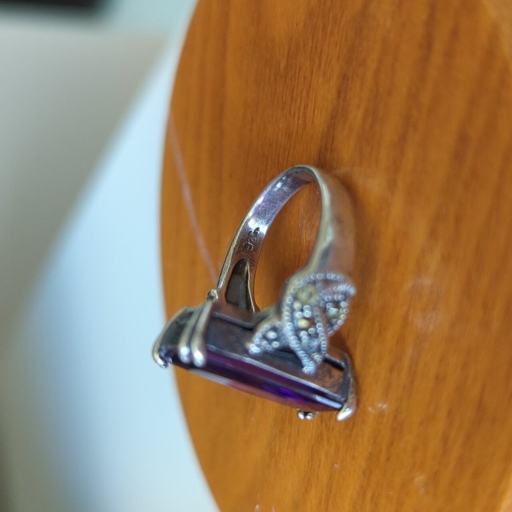 Amethyst and sterling silver ring - Picture 5 of 6